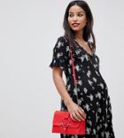 Asos Design Maternity Button Through Tea Dress With Frill Sleeve In Ditsy Floral - Multi