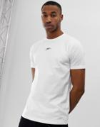 Good For Nothing Muscle Fit T-shirt In White With Small Chest Logo - White