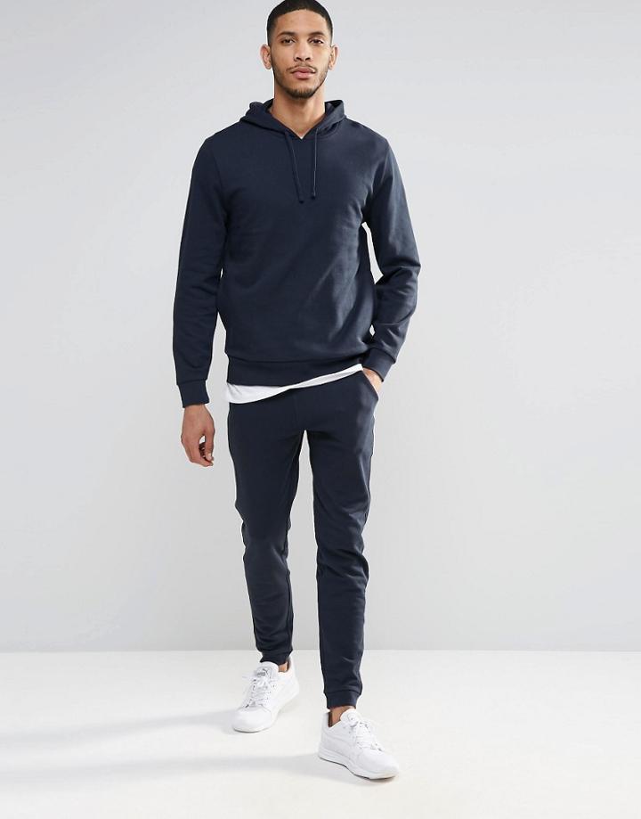 Asos Hoodie/ Skinny Jogger Set Navy Save 17% - Navy
