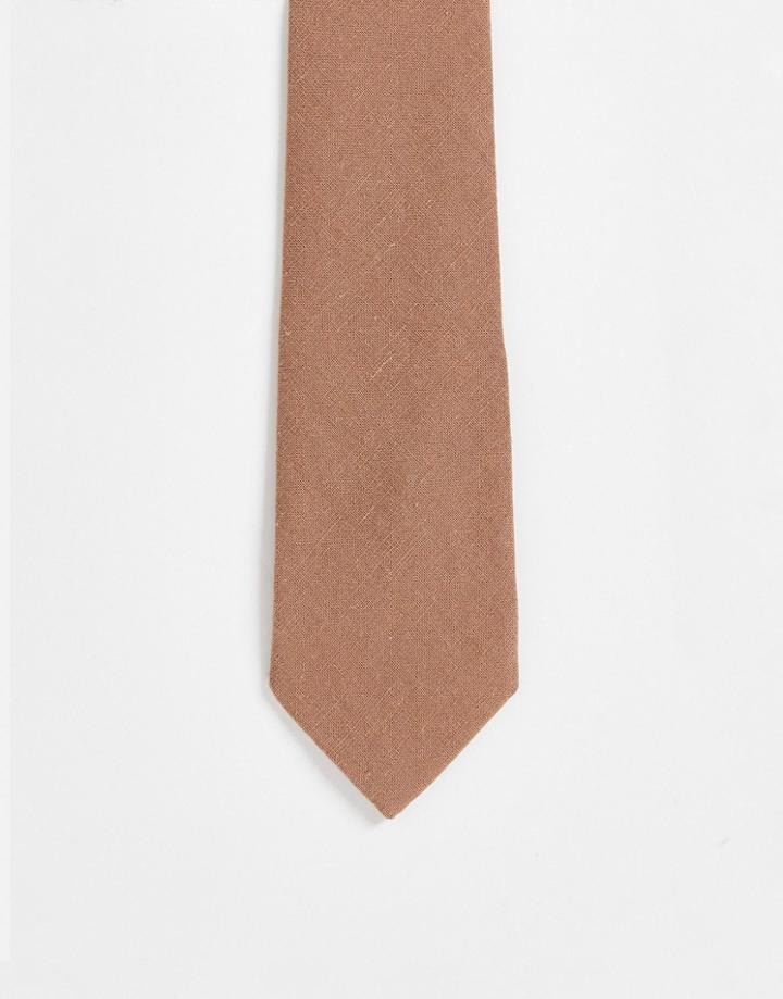 River Island Texture Tie In Rust-red