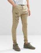 Siksilk Hareem Jeans With Thigh Rips - Stone