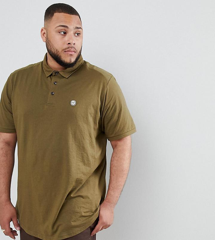 Le Breve Plus Curved Hem Polo With Back Panelling - Green