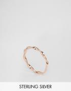 Asos Rose Gold Plated Sterling Silver Fine Twist Ring - Rose Gold