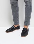 Silver Street Woven Loafers In Black Leather - Black