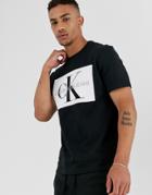 Calvin Klein Jeans Monogram Logo T-shirt In Black