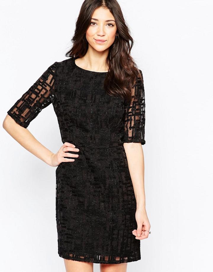 Lavand Textured Pencil Dress - Bk