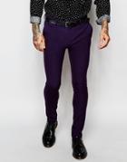 Asos Super Skinny Suit Pants In Purple - Purple