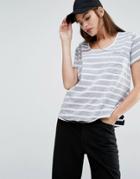 First Base Reversable Stripe Tee - Gray