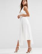 Asos Premium Geo Lace Overlay Jumpsuit - White