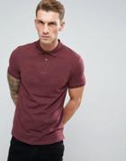 Asos Muscle Fit Jersey Polo In Oxblood - Red