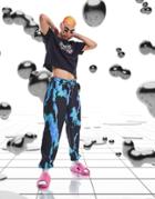 Asos Design Oversized Sweatpants In Black And Blue Tie Dye Print-multi