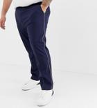 Asos Design Plus Skinny Smart Pants In Navy With Cuff And Piping - Navy