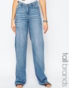 Noisy May Tall Wide Leg Jeans - Blue