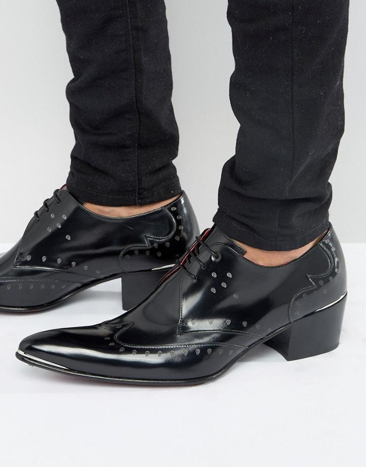 Jeffery West Sylvian Skull Print Derby Shoes - Black