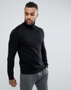 New Look Cotton Turtleneck Sweater In Black - Black