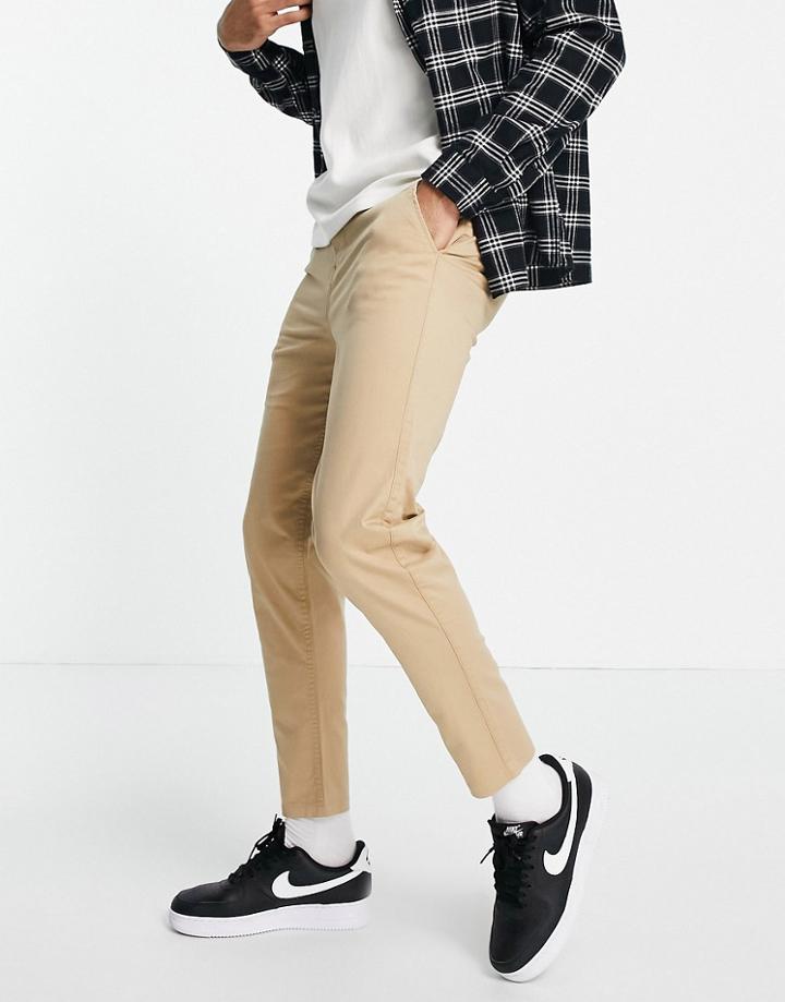 New Look Tapered Chino In Tan-brown