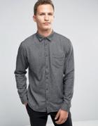 Selected Homme Flannel Twill Shirt In Regular Fit - Gray