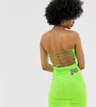 Collusion Neon Bandeau Dress-green