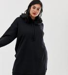 River Island Plus Fur Trim Hoody In Black - Black