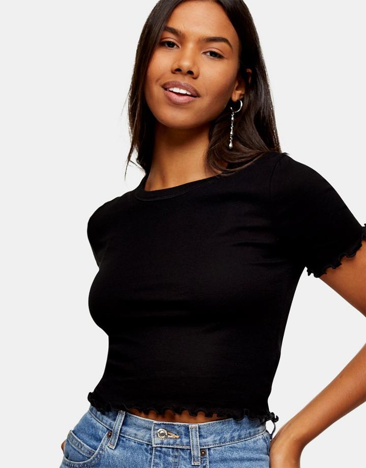 Topshop Everyday Lettuce T-shirt In Black