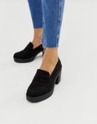 Asos Design Script Chunky Loafers In Black - Black