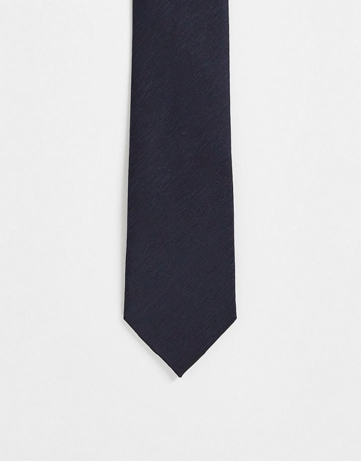 French Connection Plain Tie In Navy