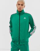 Kappa Banda Anniston Track Jacket With Sleeve Taping In Green - Green