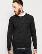 Asos Lambswool Rich Crew Neck Sweater - Charcoal Twist