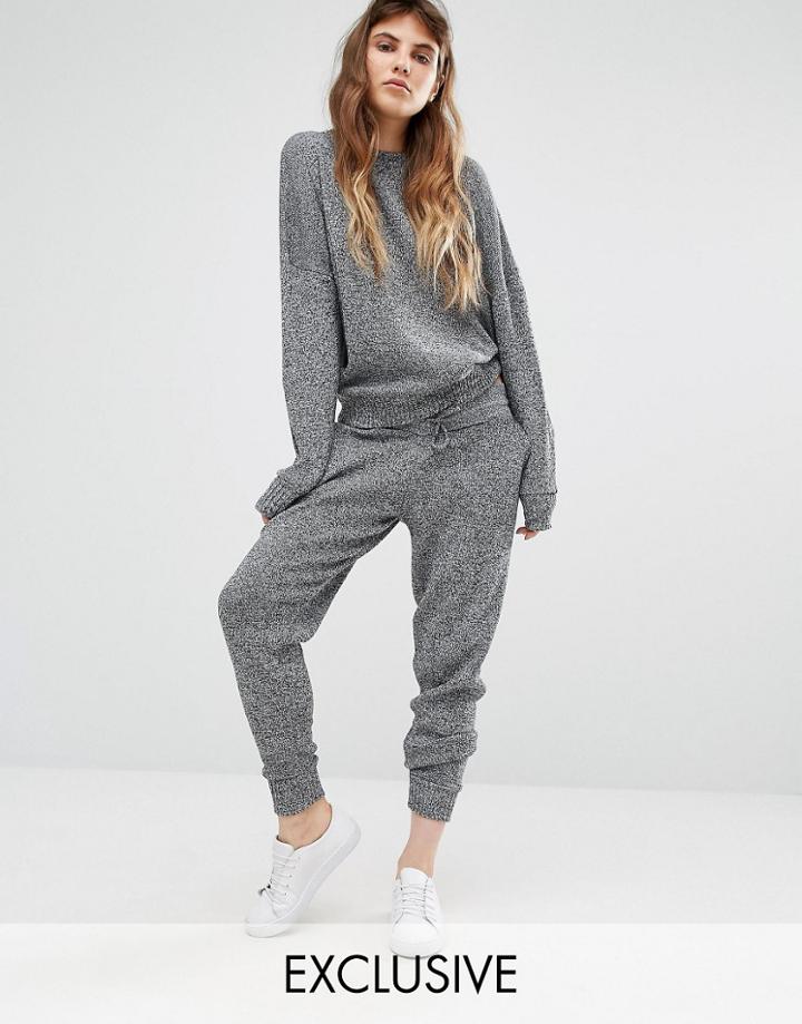 Seint Knitted Relaxed Track Pants Co-ord - Gray