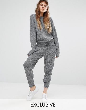 Seint Knitted Relaxed Track Pants Co-ord - Gray