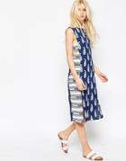 Asos Midi Sundress In Mixed Print With Tab Side Detail - Multi