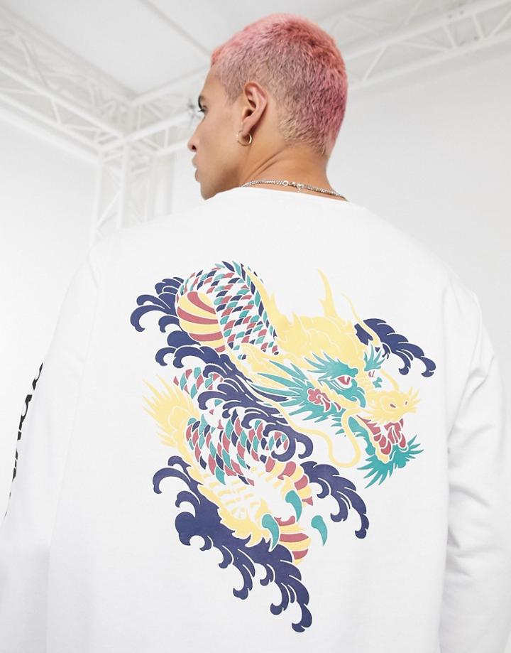 Criminal Damage Dragon Skate Long Sleeve Top-white