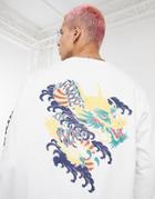 Criminal Damage Dragon Skate Long Sleeve Top-white