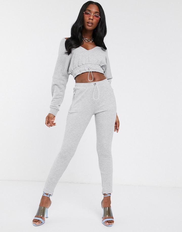 The Couture Club Skinny Contrast Jogger In Gray