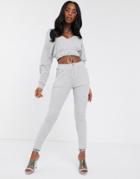 The Couture Club Skinny Contrast Jogger In Gray