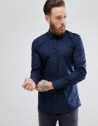 Hugo Extra Slim Fit Poplin Shirt In Navy - Navy