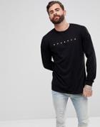 Asos Oversized Long Sleeve T-shirt With Bossman Print - Black