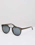 Stradivarius Aviator Sunglasses In Green - Green