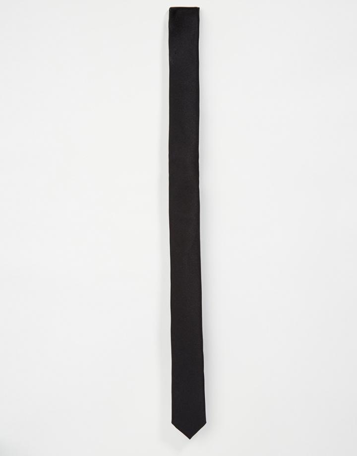 Asos Skinny Tie In Black - Black