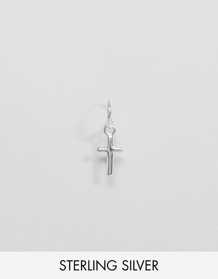Regal Rose Sterling Silver Cross Off Mini Single Earring - Silver