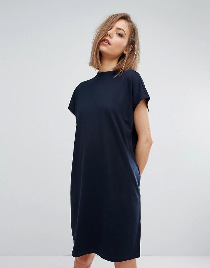 Weekday High Neck Dress - Navy