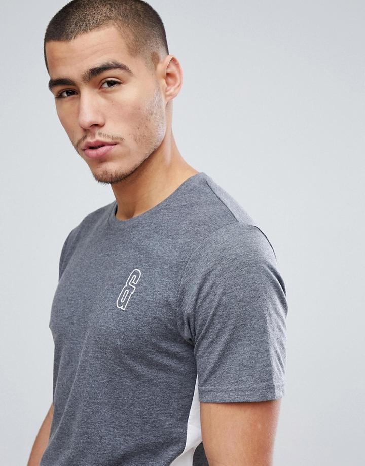 Only & Sons T-shirt With Logo And Contrast Stripe Detail - Gray