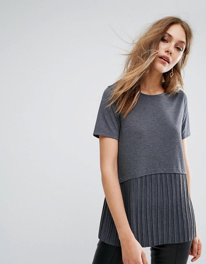 Boss Orange By Hugo Boss Tiplisse Pleat Top - Gray
