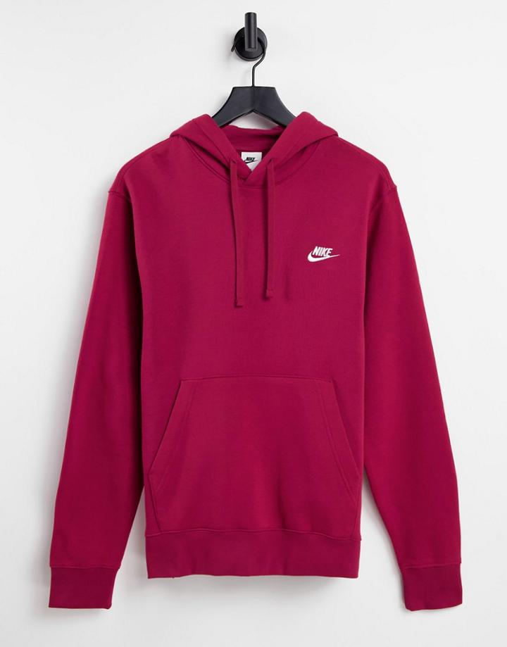Nike Club Hoodie In Pomegranate-red