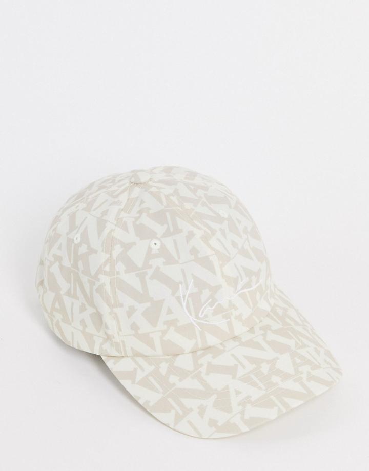 Karl Kani Signature Baseball Cap In Sand With All Over Print-neutral