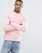 Asos Muscle Sweatshirt In Light Pink - Pink