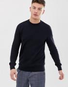 New Look Honeycomb Knit Sweater In Navy - Navy