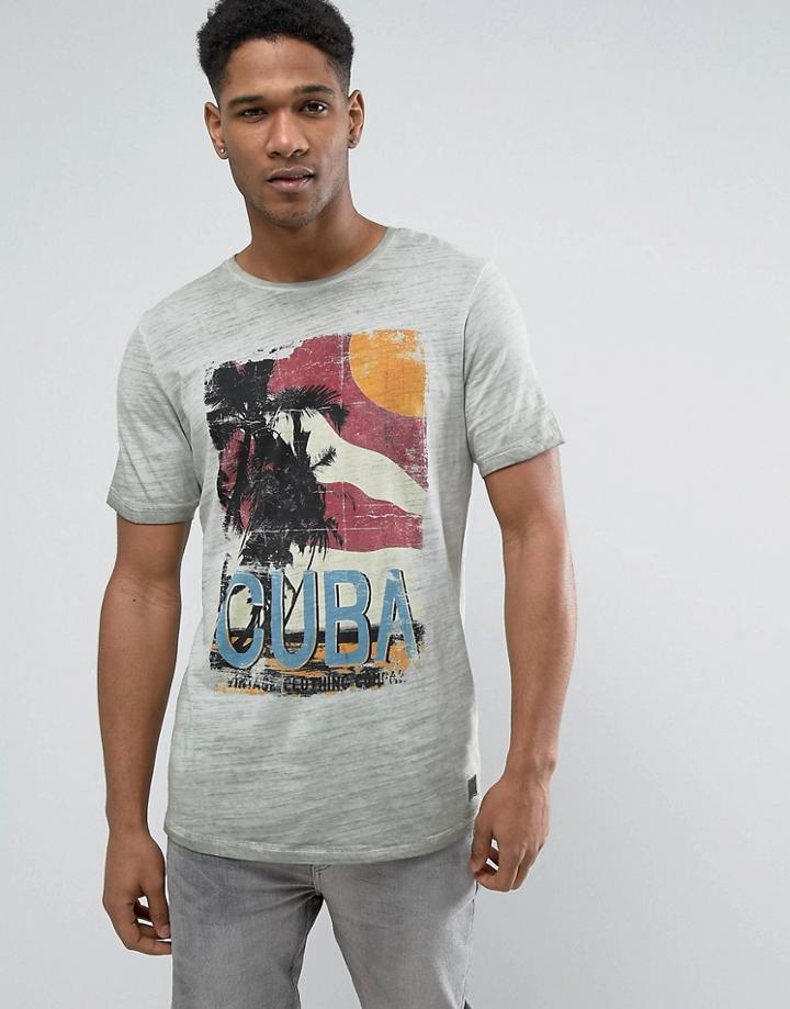 Jack & Jones Vintage T-shirt With Vintage Wash Graphic Print - Green