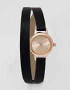 Asos Double Wrap Mini Dial Watch - Black