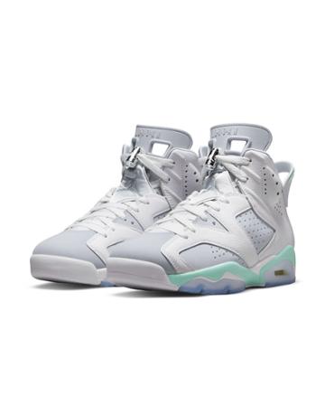 Nike Air Jordan 6 Retro Sneakers In White/mint Foam